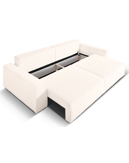 Canapé Convertible Avec Coffre Sophia 3 Places ivoire - 235x100x87 cm