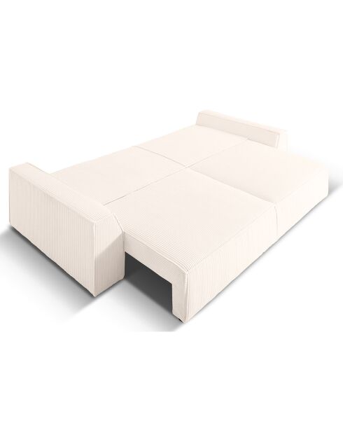 Canapé Convertible Avec Coffre Sophia 3 Places ivoire - 235x100x87 cm