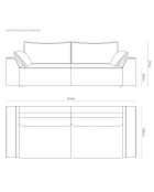 Canapé Convertible Avec Coffre Sophia 3 Places beige - 235x100x87 cm