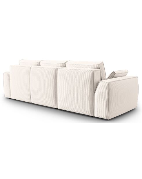 Canapé Angle Gauche Convertible avec Coffre Sophia 3 Places ivoire - 248x165x87 cm