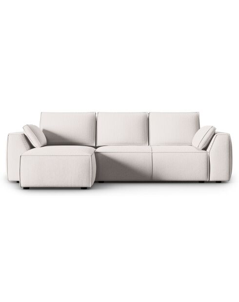 Canapé Angle Gauche Convertible avec Coffre Sophia 3 Places beige - 248x165x87 cm