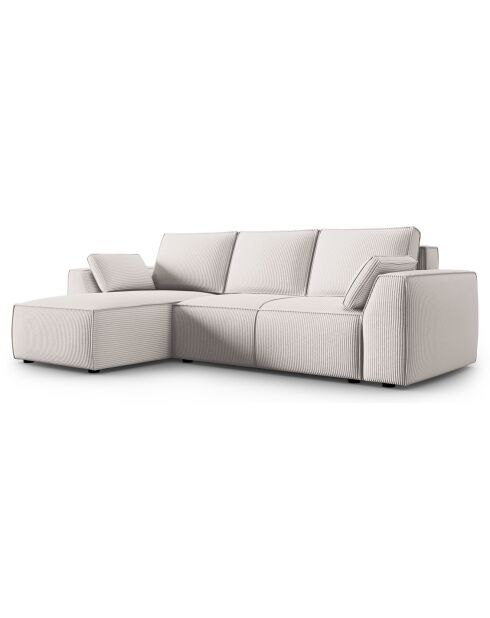 Canapé Angle Gauche Convertible avec Coffre Sophia 3 Places beige - 248x165x87 cm
