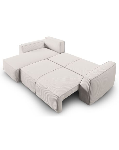 Canapé Angle Gauche Convertible avec Coffre Sophia 3 Places beige - 248x165x87 cm