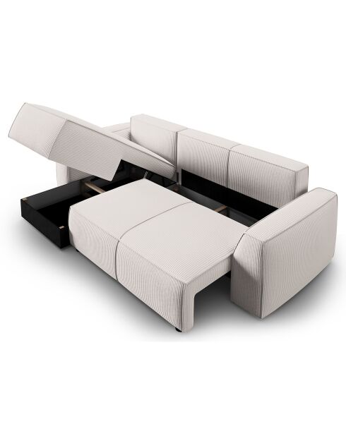 Canapé Angle Gauche Convertible avec Coffre Sophia 3 Places beige - 248x165x87 cm