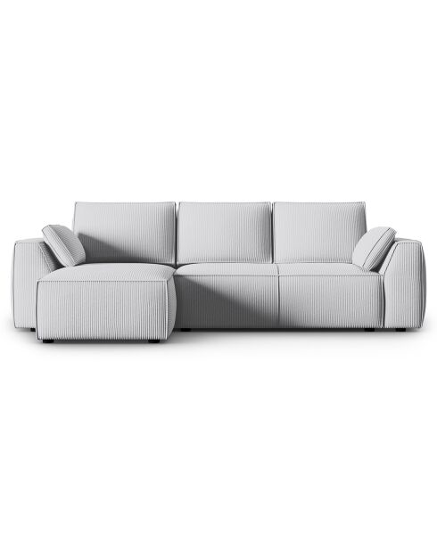 Canapé Angle Gauche Convertible avec Coffre Sophia 3 Places gris clair - 248x165x87 cm