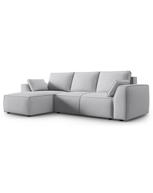 Canapé Angle Gauche Convertible avec Coffre Sophia 3 Places gris clair - 248x165x87 cm