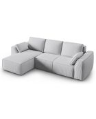 Canapé Angle Gauche Convertible avec Coffre Sophia 3 Places gris clair - 248x165x87 cm