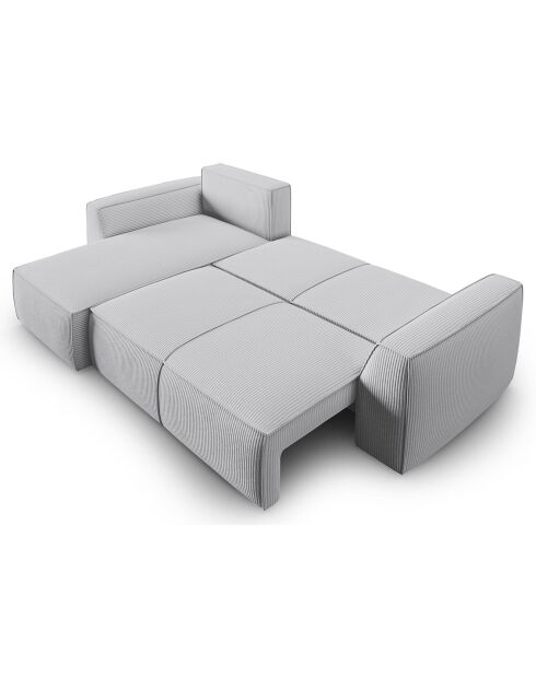 Canapé Angle Gauche Convertible avec Coffre Sophia 3 Places gris clair - 248x165x87 cm