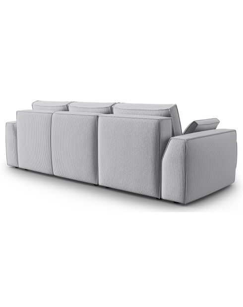 Canapé Angle Gauche Convertible avec Coffre Sophia 3 Places gris clair - 248x165x87 cm