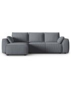 Canapé Angle Gauche Convertible avec Coffre Sophia 3 Places gris - 248x165x87 cm