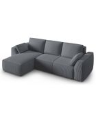 Canapé Angle Gauche Convertible avec Coffre Sophia 3 Places gris - 248x165x87 cm