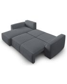 Canapé Angle Gauche Convertible avec Coffre Sophia 3 Places gris - 248x165x87 cm