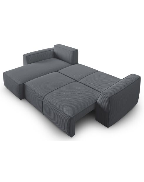 Canapé Angle Gauche Convertible avec Coffre Sophia 3 Places gris - 248x165x87 cm