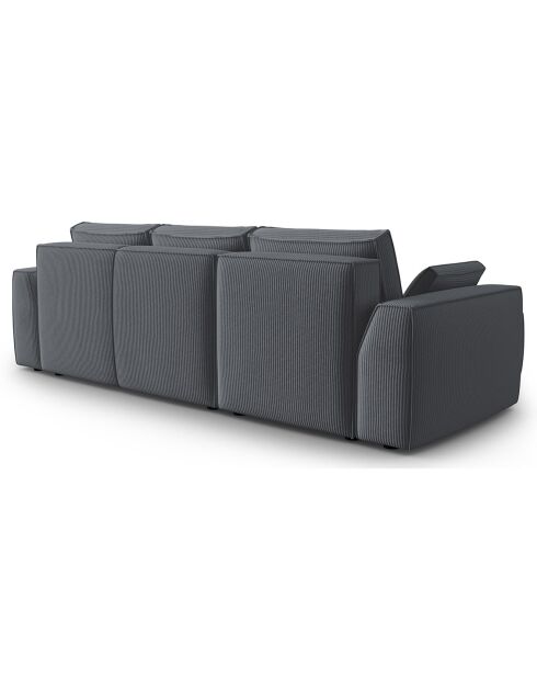 Canapé Angle Gauche Convertible avec Coffre Sophia 3 Places gris - 248x165x87 cm