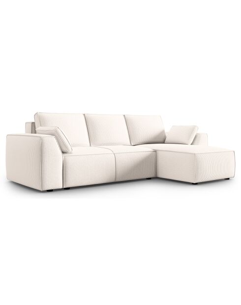 Canapé Angle Droit Convertible avec Coffre Sophia 3 Places ivoire - 248x165x87 cm