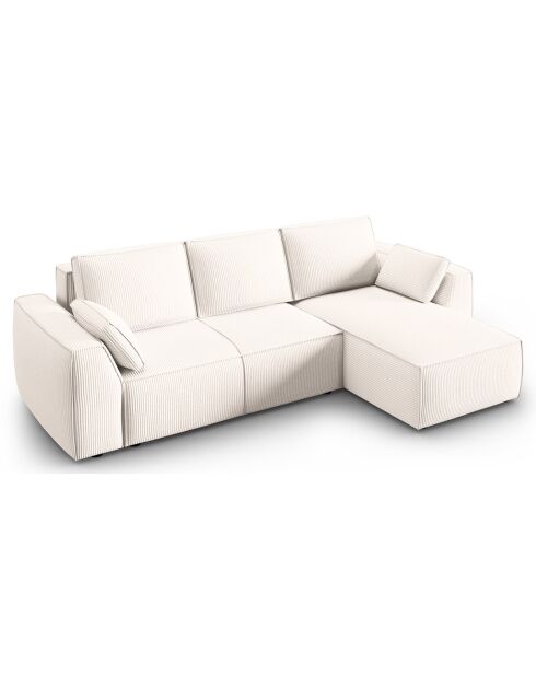 Canapé Angle Droit Convertible avec Coffre Sophia 3 Places ivoire - 248x165x87 cm