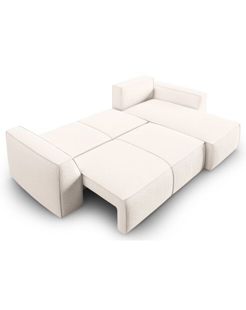 Canapé Angle Droit Convertible avec Coffre Sophia 3 Places ivoire - 248x165x87 cm