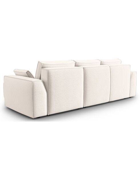 Canapé Angle Droit Convertible avec Coffre Sophia 3 Places ivoire - 248x165x87 cm