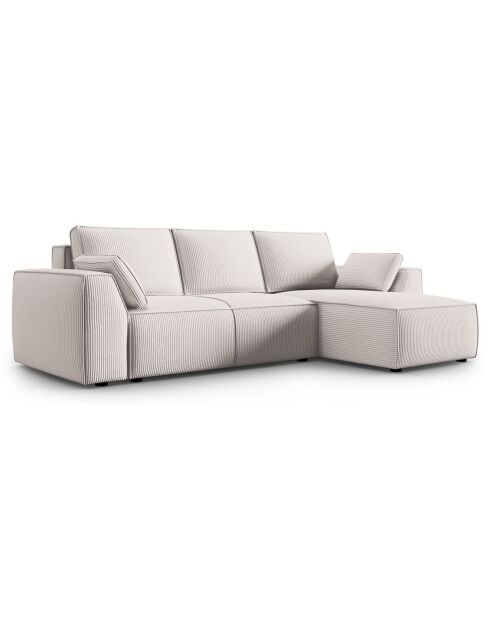 Canapé Angle Droit Convertible avec Coffre Sophia 3 Places beige - 248x165x87 cm