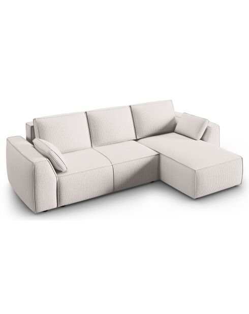 Canapé Angle Droit Convertible avec Coffre Sophia 3 Places beige - 248x165x87 cm