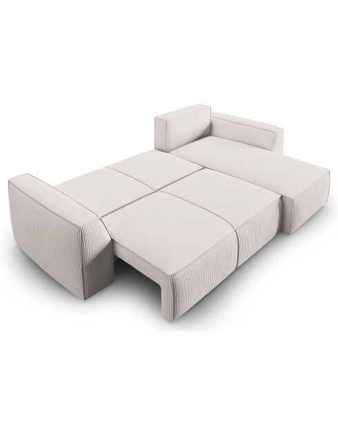 Canapé Angle Droit Convertible avec Coffre Sophia 3 Places beige - 248x165x87 cm