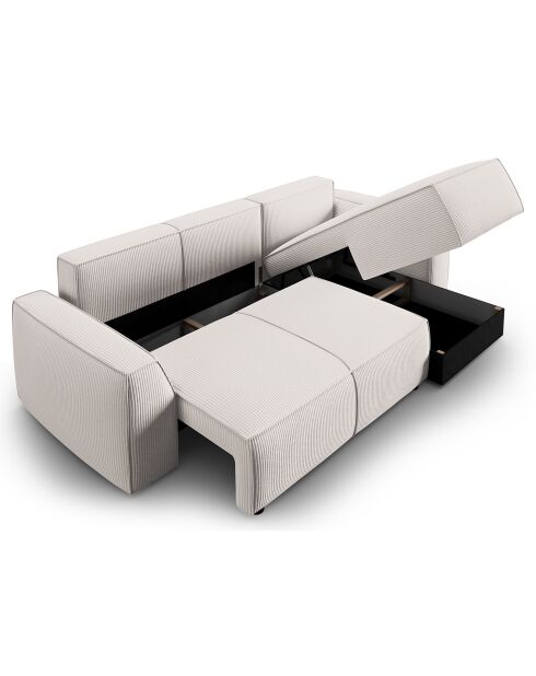 Canapé Angle Droit Convertible avec Coffre Sophia 3 Places beige - 248x165x87 cm