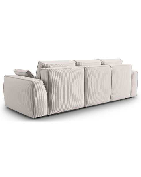 Canapé Angle Droit Convertible avec Coffre Sophia 3 Places beige - 248x165x87 cm