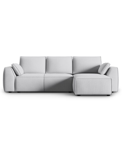 Canapé Angle Droit Convertible avec Coffre Sophia 3 Places gris clair - 248x165x87 cm