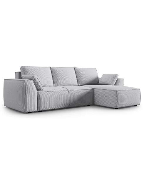 Canapé Angle Droit Convertible avec Coffre Sophia 3 Places gris clair - 248x165x87 cm