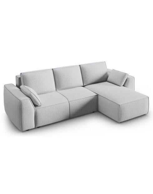 Canapé Angle Droit Convertible avec Coffre Sophia 3 Places gris clair - 248x165x87 cm