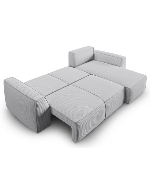 Canapé Angle Droit Convertible avec Coffre Sophia 3 Places gris clair - 248x165x87 cm