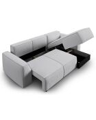 Canapé Angle Droit Convertible avec Coffre Sophia 3 Places gris clair - 248x165x87 cm