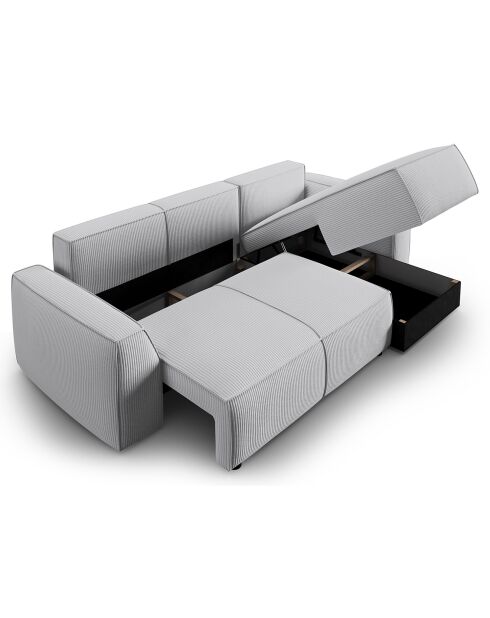 Canapé Angle Droit Convertible avec Coffre Sophia 3 Places gris clair - 248x165x87 cm