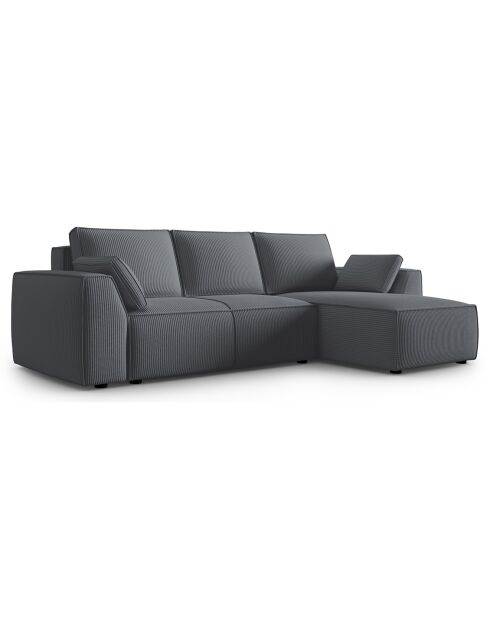 Canapé Angle Droit Convertible avec Coffre Sophia 3 Places gris - 248x165x87 cm