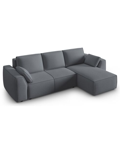 Canapé Angle Droit Convertible avec Coffre Sophia 3 Places gris - 248x165x87 cm
