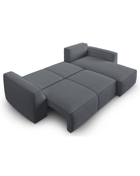 Canapé Angle Droit Convertible avec Coffre Sophia 3 Places gris - 248x165x87 cm