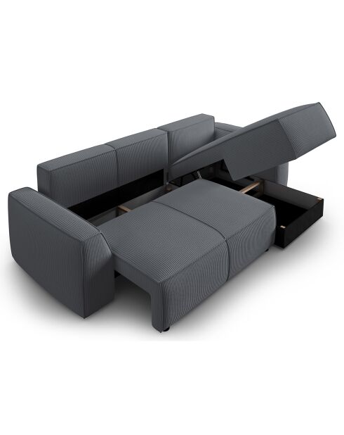 Canapé Angle Droit Convertible avec Coffre Sophia 3 Places gris - 248x165x87 cm
