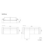 Canapé Angle Gauche Convertible avec Coffre Sophia 3 Places gris - 248x165x87 cm