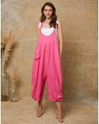 Salopette 100% Lin Bridge fushia