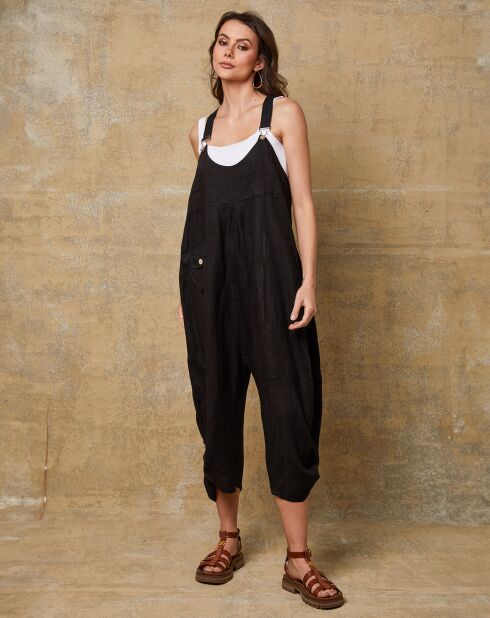 Zwarte jumpsuit van 100% Linen Bridge