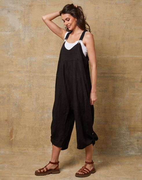 Zwarte jumpsuit van 100% Linen Bridge