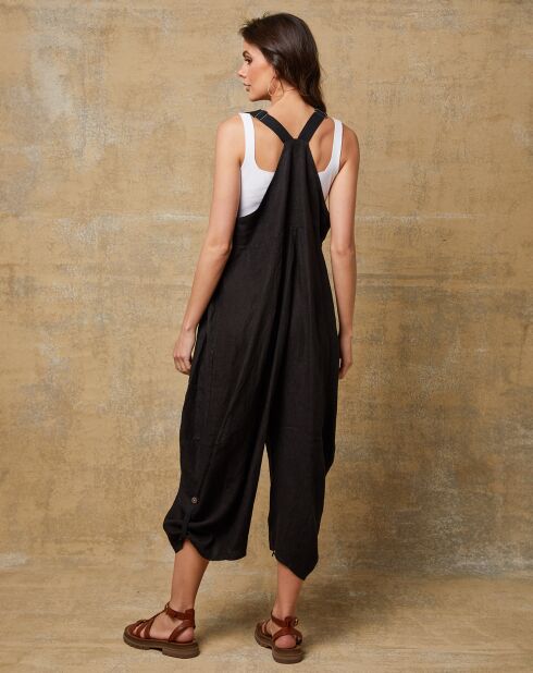 Zwarte jumpsuit van 100% Linen Bridge