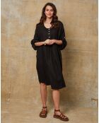 Robe 100% Lin Cadence noire