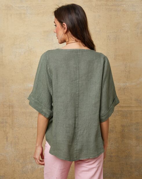 Top caqui Calane 100% lino