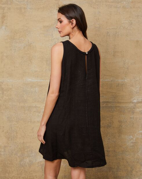 Robe 100% Lin Carolyn noire