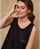 Robe 100% Lin Carolyn noire