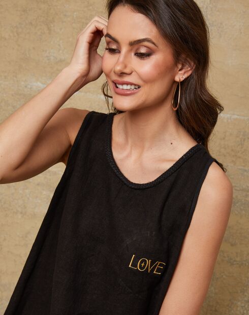 Robe 100% Lin Carolyn noire