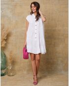 Witte jurk van 100% linnen Deka