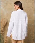 Weiße Bluse Dola aus 100% Leinen