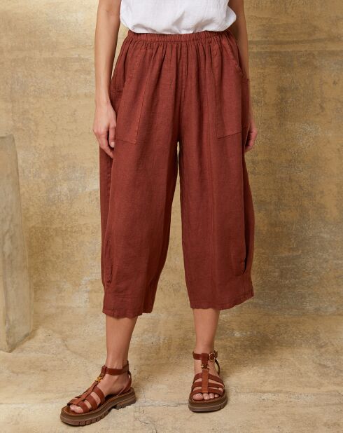 Erus Caramel Pantacourt aus 100% Leinen